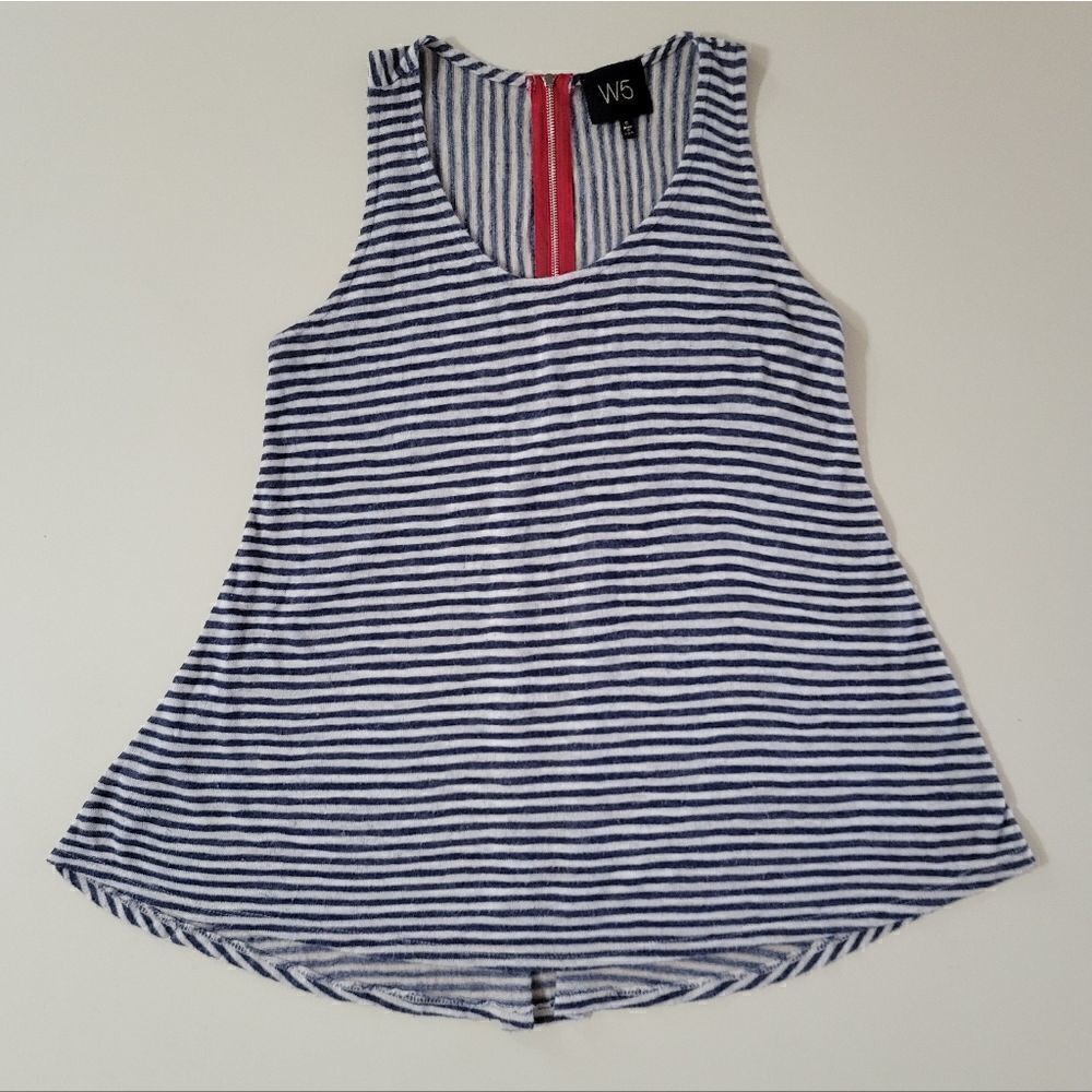 Anthropologie W5 Women's Navy Stripe Swing Tank Top
